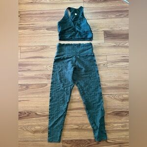 Booty by Brabants Curvy Dark Green Bra & Leggings Set